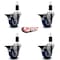 Service Caster 3.5'' Blue Poly Swivel 1-3/8'' Expanding Stem Caster Set with Brake, 4PK SCC-EX20S3514-PPUB-BLUE-PLB-138-4 - alternate 4